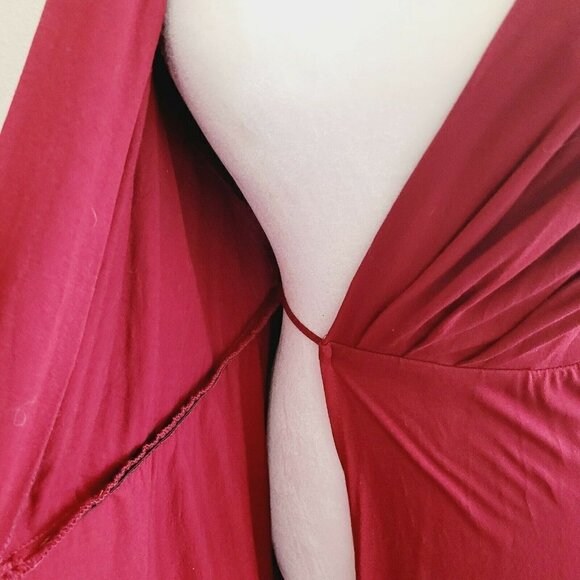 Karen Alexander Vintage wrap dress with ruffles, size S , Red Made in USA A10 - Picture 10 of 11